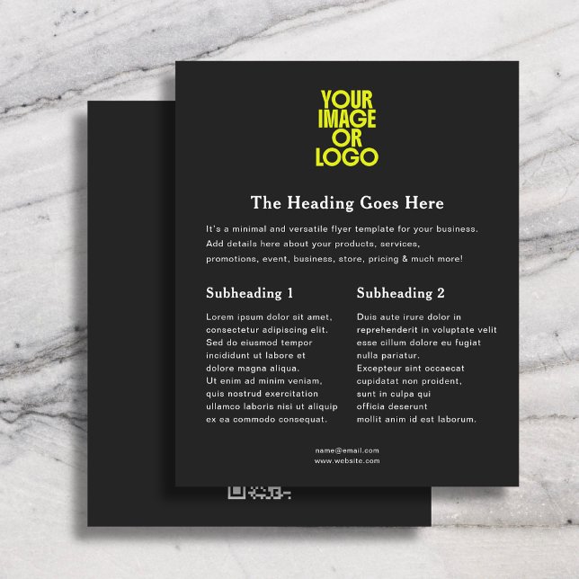 Geschäftslogo Minimal Elegant QR-Code Schwarz Flyer (Von Creator hochgeladen)