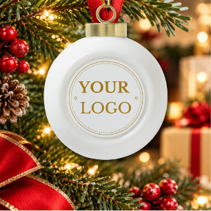 Geschäftslogo Moderne Goldschrift Keramik Kugel-Ornament