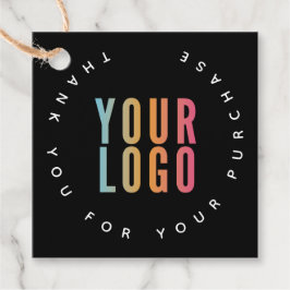 Geschäftslogo Moderne schwarze Dankeschön-Hängetik Geschenkanhänger