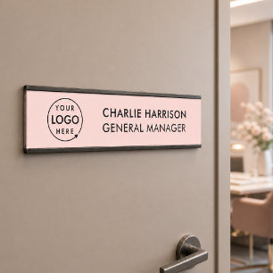 Geschäftslogo Modernes Mitarbeiter-Blush-Pink Türschild
