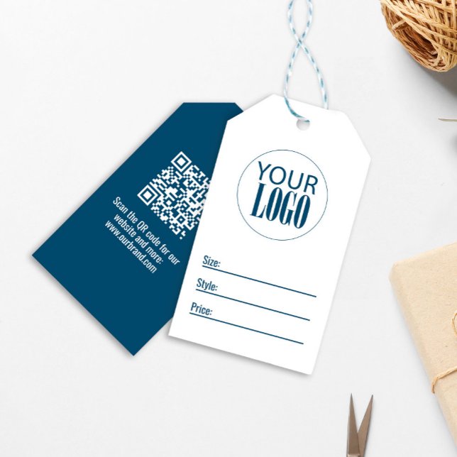Geschäftslogo Modernes QR-Code-Preisschild Geschenkanhänger (Custom business logo price tag.)