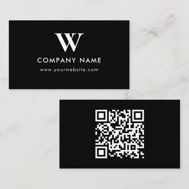 Geschäftslogo-Monogramm scannbare Website Visitenkarte (Vorne/Hinten)
