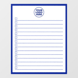Geschäftslogo Navy Blau Whiteboard Aufgabenliste Fensteraufkleber