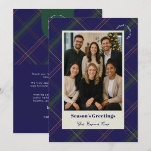 Geschäftslogo Navy Plaid Weihnachten Firmenfoto
