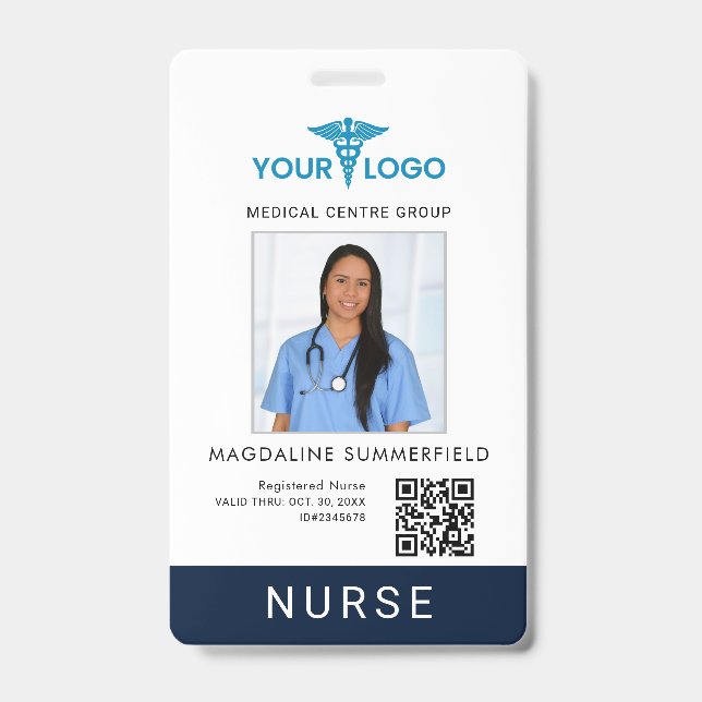 Geschäftslogo QR-Code Absolventenkrankenschwester  Ausweis (Vorderseite)