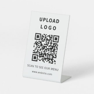 Geschäftslogo QR-Code berührungsloses Menü und Web Sockelschild