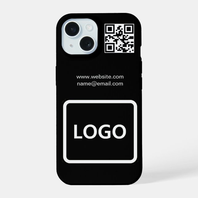 Geschäftslogo QR-Code Branding Einfache iPhone-Hül iPhone 15 Hülle (Rückseite)