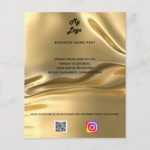 Geschäftslogo QR-Code Instagram Gold golden Flyer