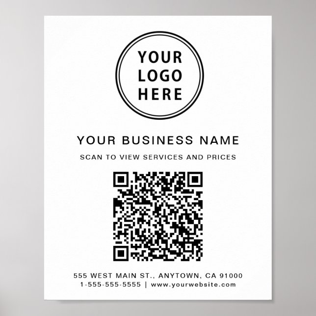 Geschäftslogo QR-Code Poster (Vorne)