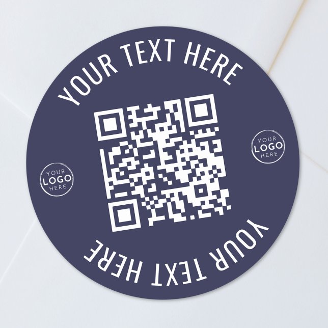 Geschäftslogo QR-Code Runder Aufkleber (Business Logo QR Code Classic Round Sticker)