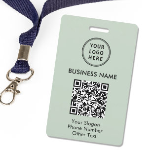 Geschäftslogo QR-Code Sagegrün Ausweis