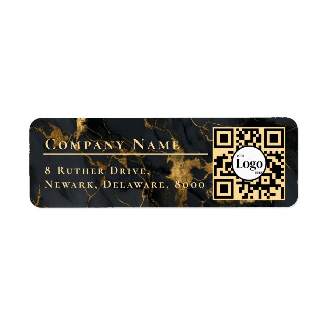 Geschäftslogo Qr Code Schwarz Achat Rücksendeadres (Vorne)