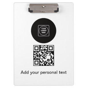 Geschäftslogo QR-Code Text Klemmbrett