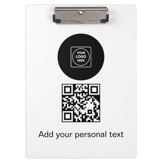 Geschäftslogo QR-Code Text Klemmbrett (Vorderseite)