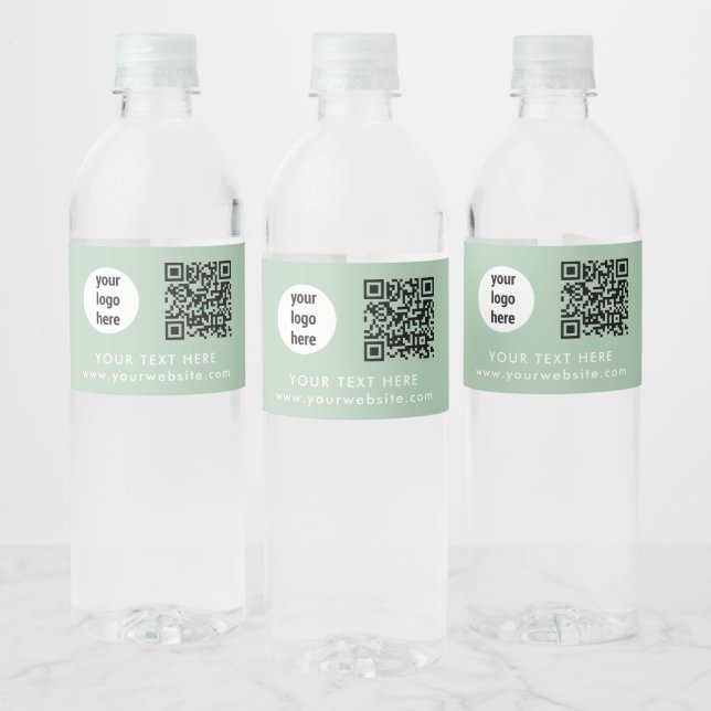 Geschäftslogo QR-Code Text Website Grün Kunde (Flaschen)