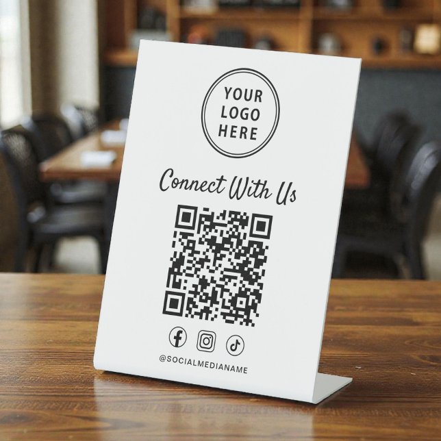 Geschäftslogo QR-Code Tischständer Sockelschild (Von Creator hochgeladen)