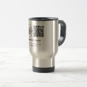 Geschäftslogo QR-Code Unternehmensveranstaltungen Reisebecher
