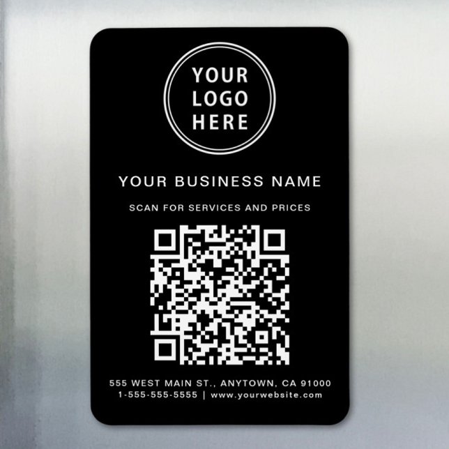 Geschäftslogo QR-Code Werbe Schwarz Magnet (Von Creator hochgeladen)