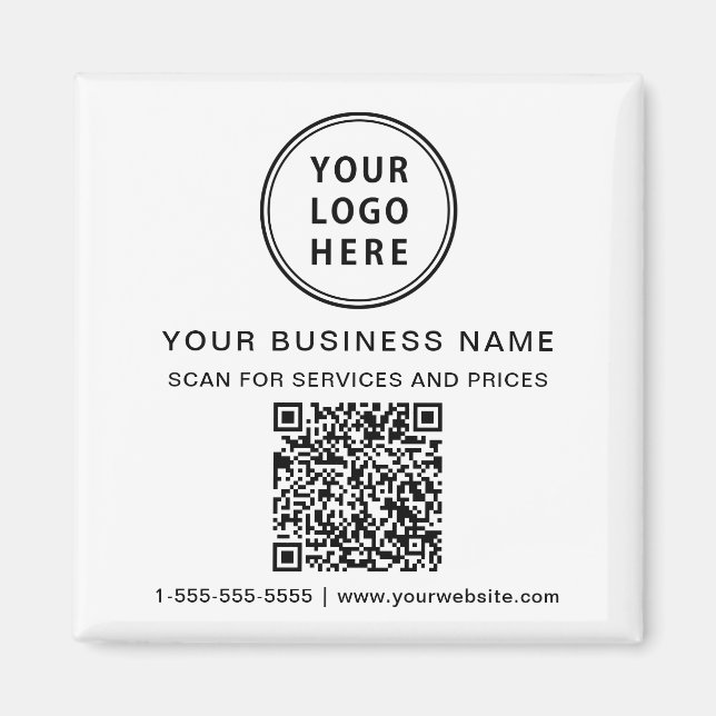 Geschäftslogo QR-Code Werbeartikel Magnet (Vorne)