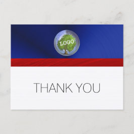 Geschäftslogo Red White Blue Vielen Dank Postkarte