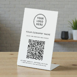 Geschäftslogo Scan Me Erstellen Sie Ihren QR-Code Sockelschild