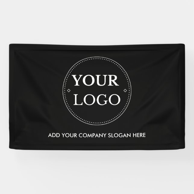 Geschäftslogo-Slogan Moderne Werbe- Schwarz Banner (Horizontal)