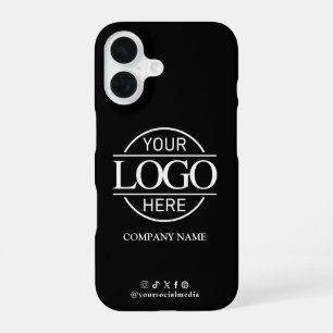 Geschäftslogo & Social Media Black-Promotion iPhone 16 Hülle