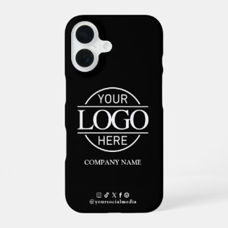 Geschäftslogo & Social Media Black-Promotion iPhone 16 Hülle
