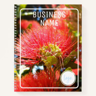 GESCHÄFTSLOGO SOMMER POHUTUKAWA BLUMEN NATUR NOTIZBUCH