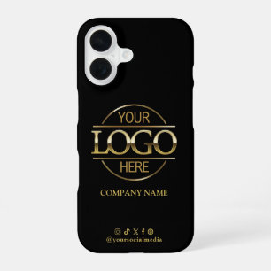 Geschäftslogo & Soziale Medien Schwarze Werbeartik iPhone 16 Hülle