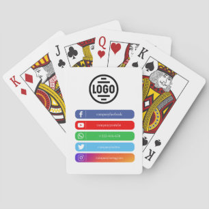 Geschäftslogo Spielkarten mit Social Link