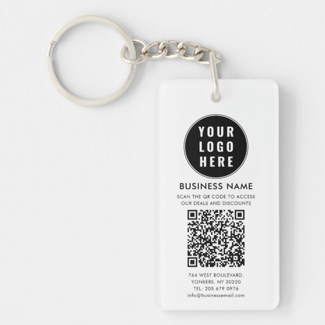 Geschäftslogo und modernes QR-Code Schlüsselanhänger (Vorderseite)