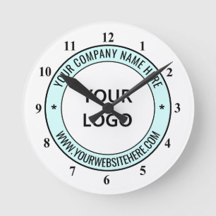 Geschäftslogo und Text Branded Uhr Beispiel