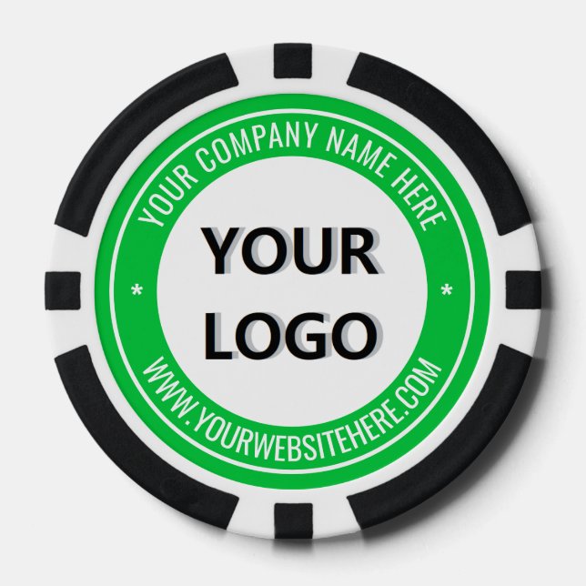 Geschäftslogo und Text gebrandete Pokerchips Beisp (Vorderseite)