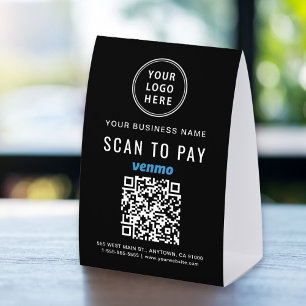 Geschäftslogo Venmo QR-Code-Scan zum Bezahlen Tischaufsteller