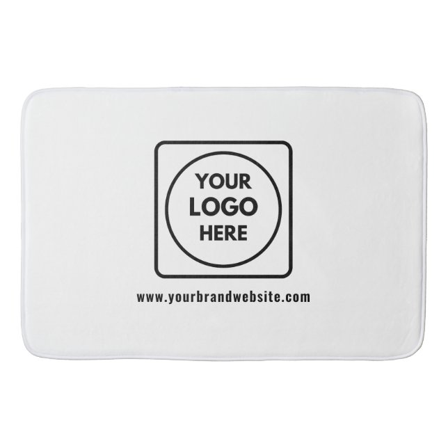 Geschäftslogo & Website-Name Branding Badematte (Vorderseite)