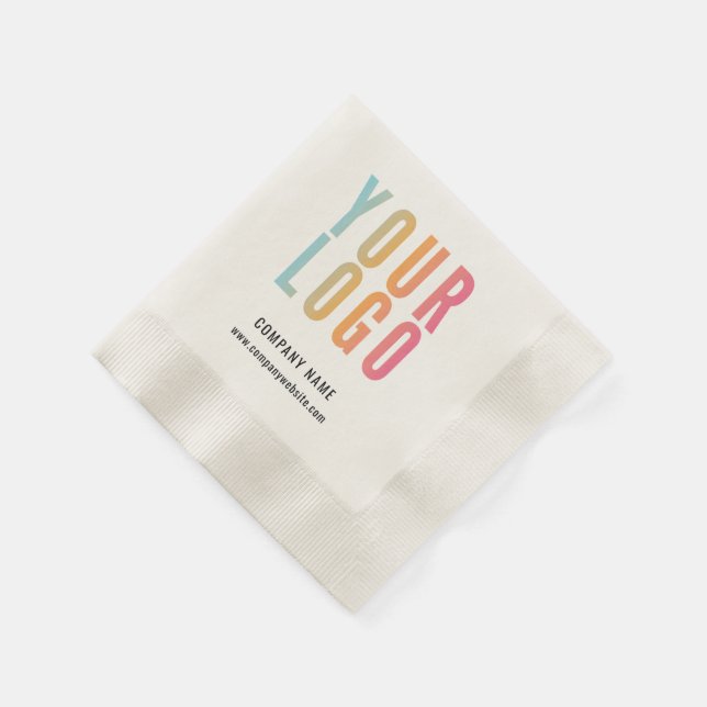 Geschäftslogo Werbe Ecru Serviette (Ecke)