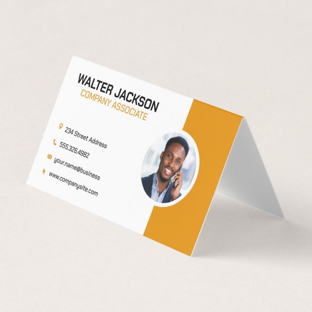 Geschäftsmann am Telefon | Corporate Business Card Visitenkarten (Vorderseite)