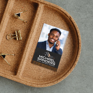 Geschäftsmann am Telefon Real Anwesen Agent Visitenkarte