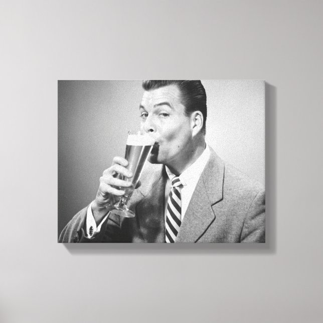 Geschäftsmann Drink Beer Leinwanddruck (Vorderseite)
