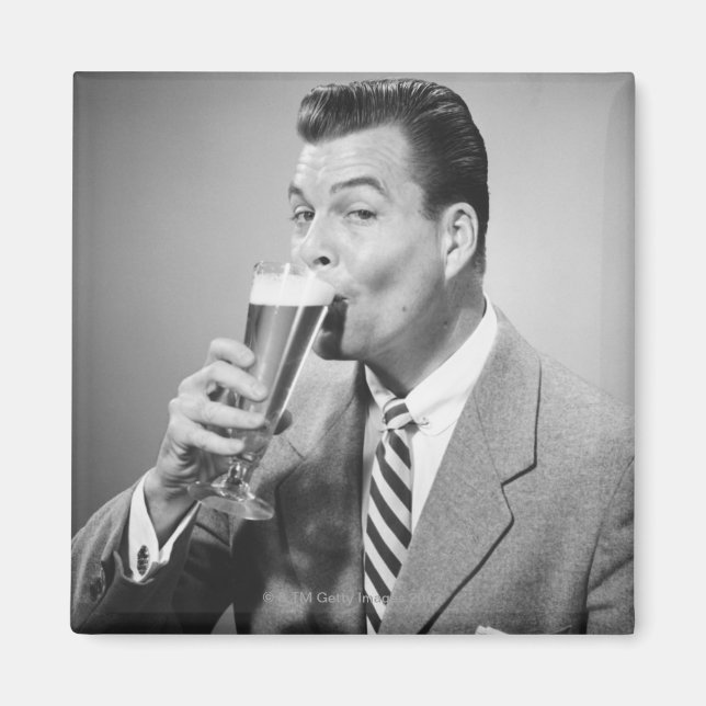 Geschäftsmann Drink Beer Magnet (Vorne)