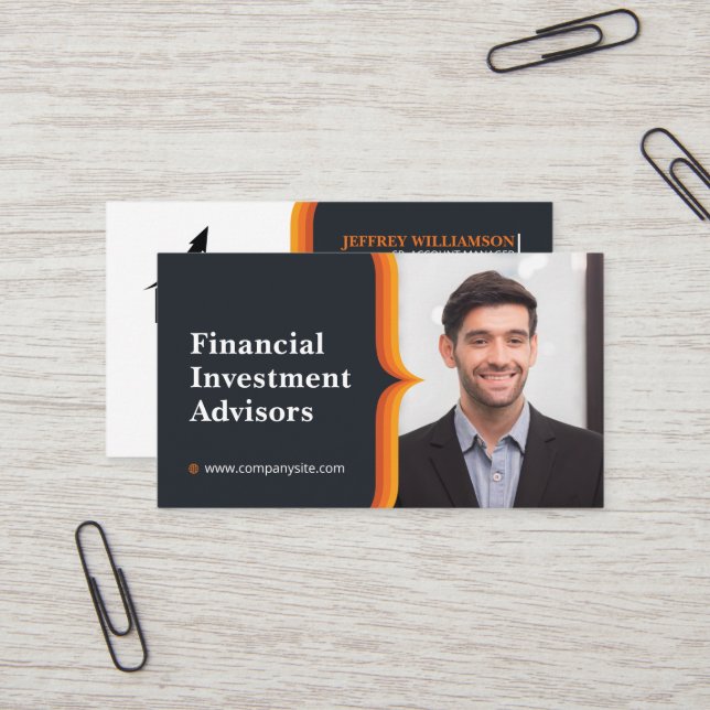 Geschäftsmann lächelt | Unternehmen | QR-Code Visitenkarte (Vorderseite/Rückseite Beispiel)