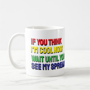 Geschäftsmann lustige Tabellenkalkulationstabelle Kaffeetasse