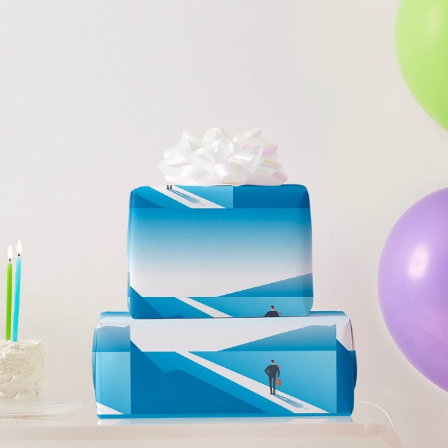 Geschäftsmann sucht den Weg in die Zukunft Geschenkpapier (Von Creator hochgeladen)