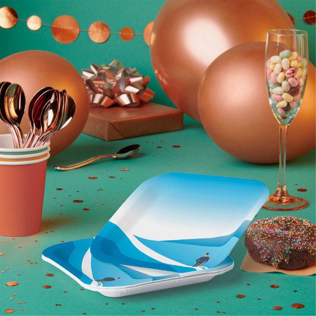 Geschäftsmann sucht den Weg in die Zukunft Pappteller (Von Creator hochgeladen)