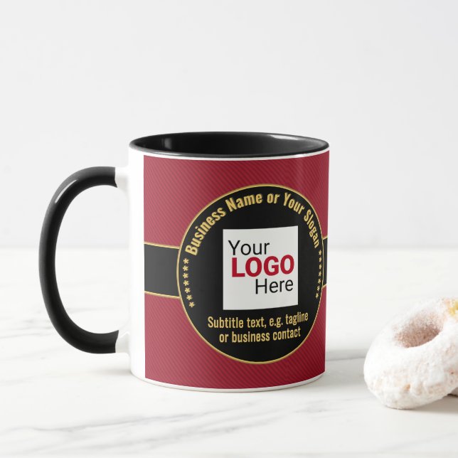 Geschäftsmann, Unternehmer, Chef: Smart Red & Blac Tasse (Mit Donut)