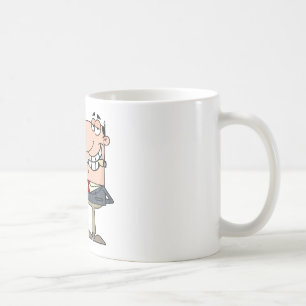 Geschäftsmann zeigt großen Dollar Kaffeetasse