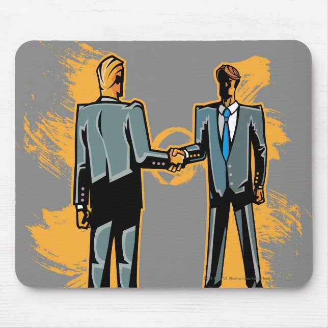 Geschäftsmann zwei, der Hände rüttelt Mousepad (Vorne)