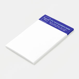 Geschäftsmarke auf blauem Titel von Long Post-it Klebezettel