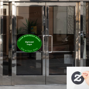 Geschäftsmarke auf grüner ovaler Fensterfolie Fensteraufkleber
